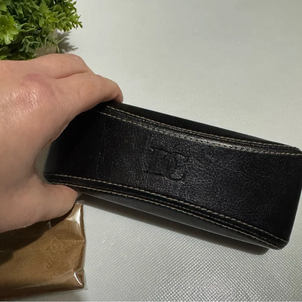 Di Caprio Black Leather Classic Sunglasses Glasses Case‎